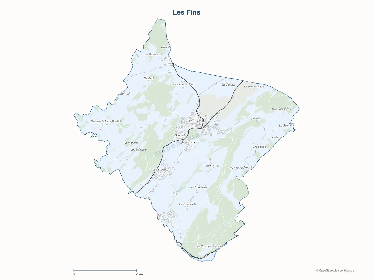 Carte de Les Fins à personnaliser