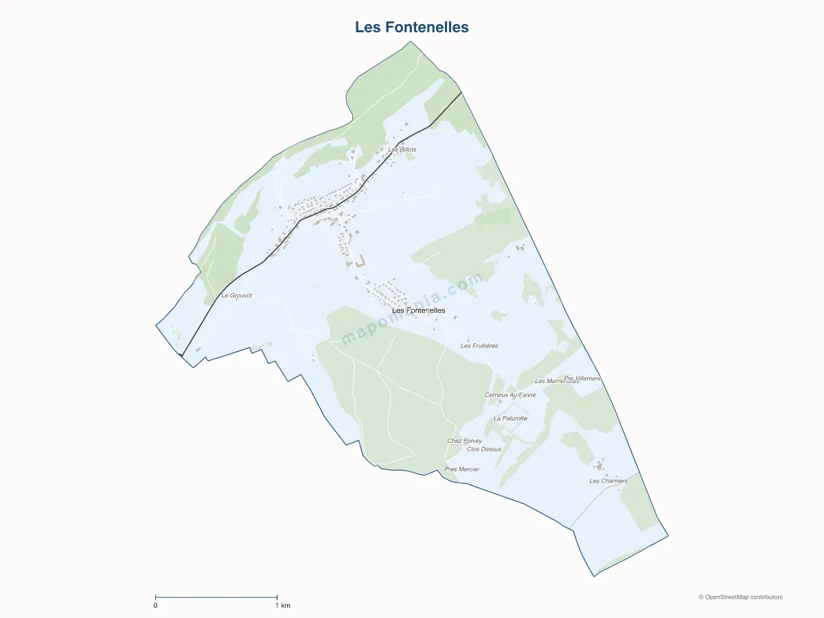 Carte de Les Fontenelles à personnaliser