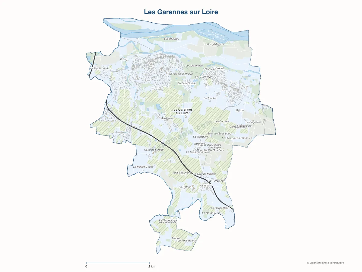 Carte de Les Garennes sur Loire à personnaliser