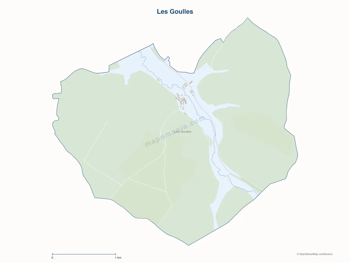 Carte de Les Goulles à personnaliser