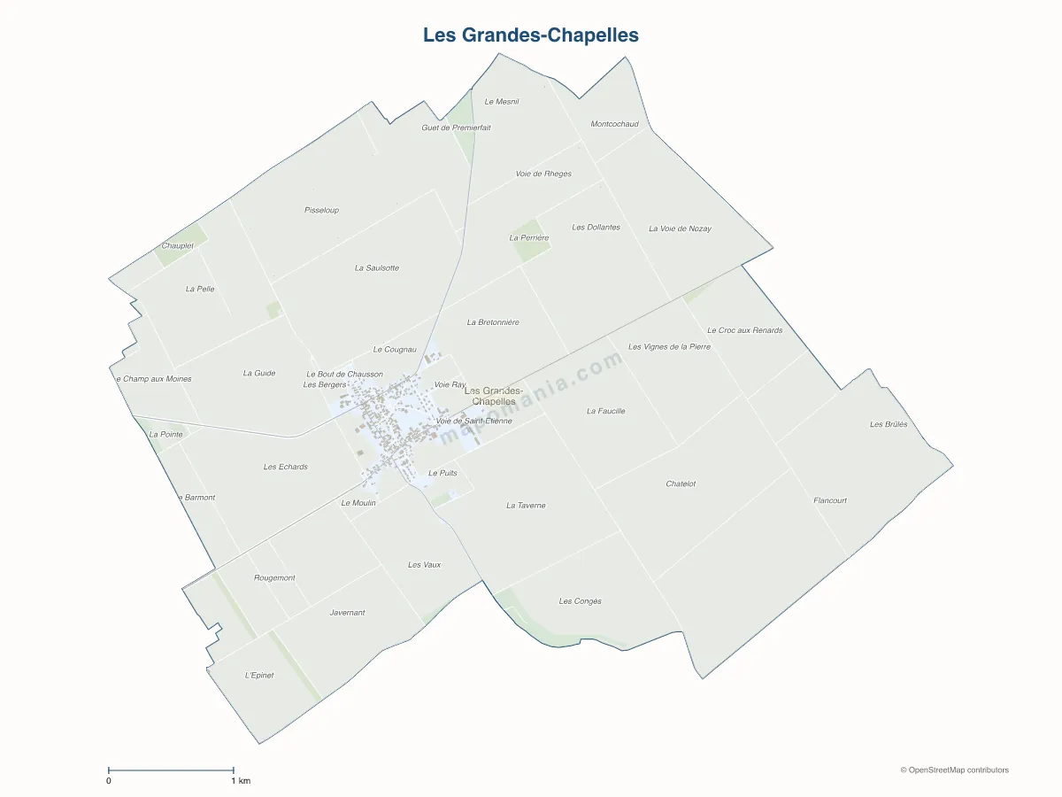 Carte de Les Grandes-Chapelles à personnaliser