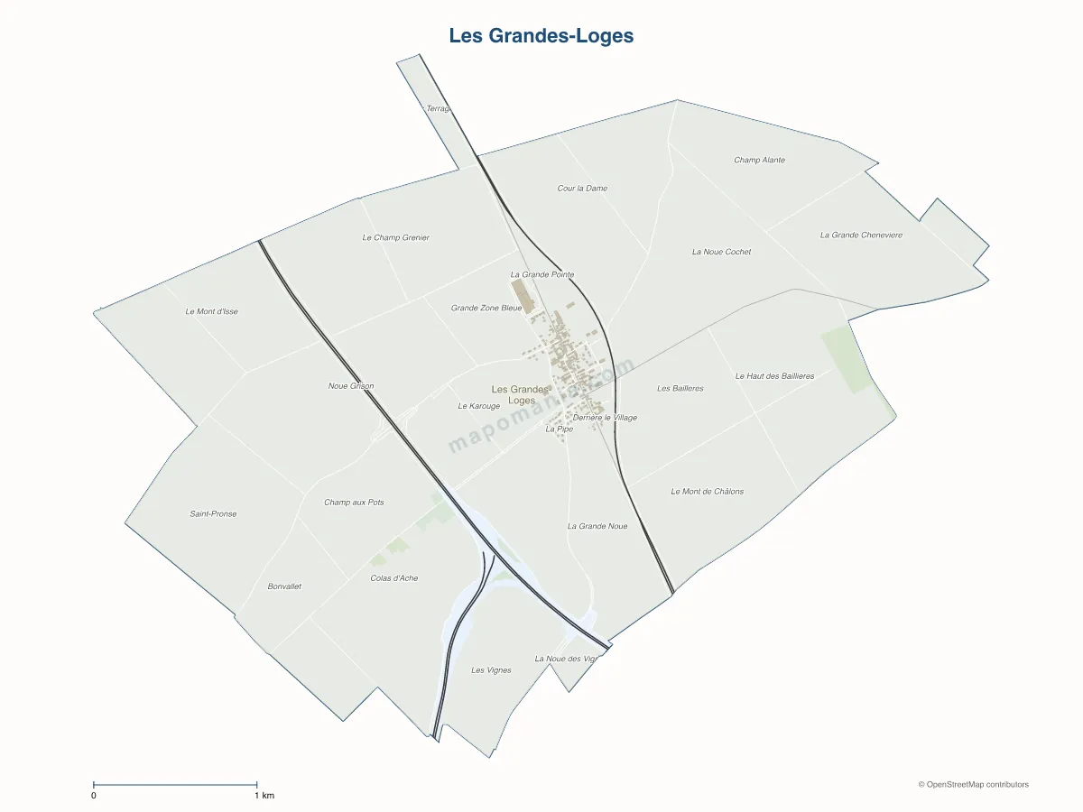 Carte de Les Grandes-Loges à personnaliser