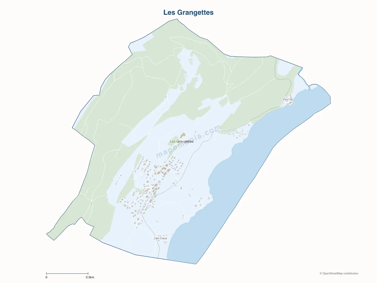 Carte de Les Grangettes à personnaliser