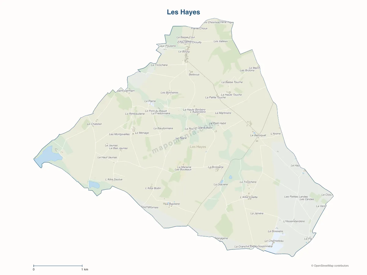 Carte de Les Hayes à personnaliser