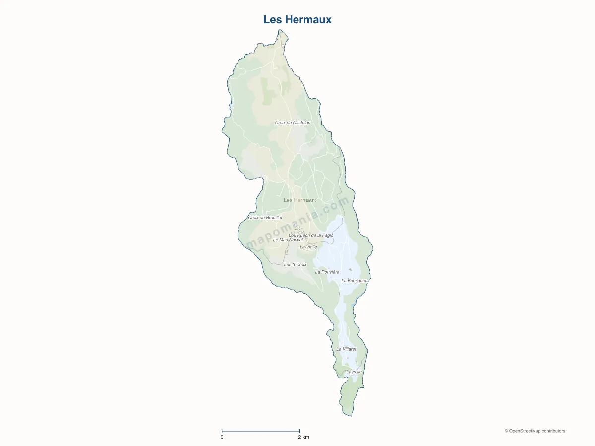 Carte de Les Hermaux à personnaliser
