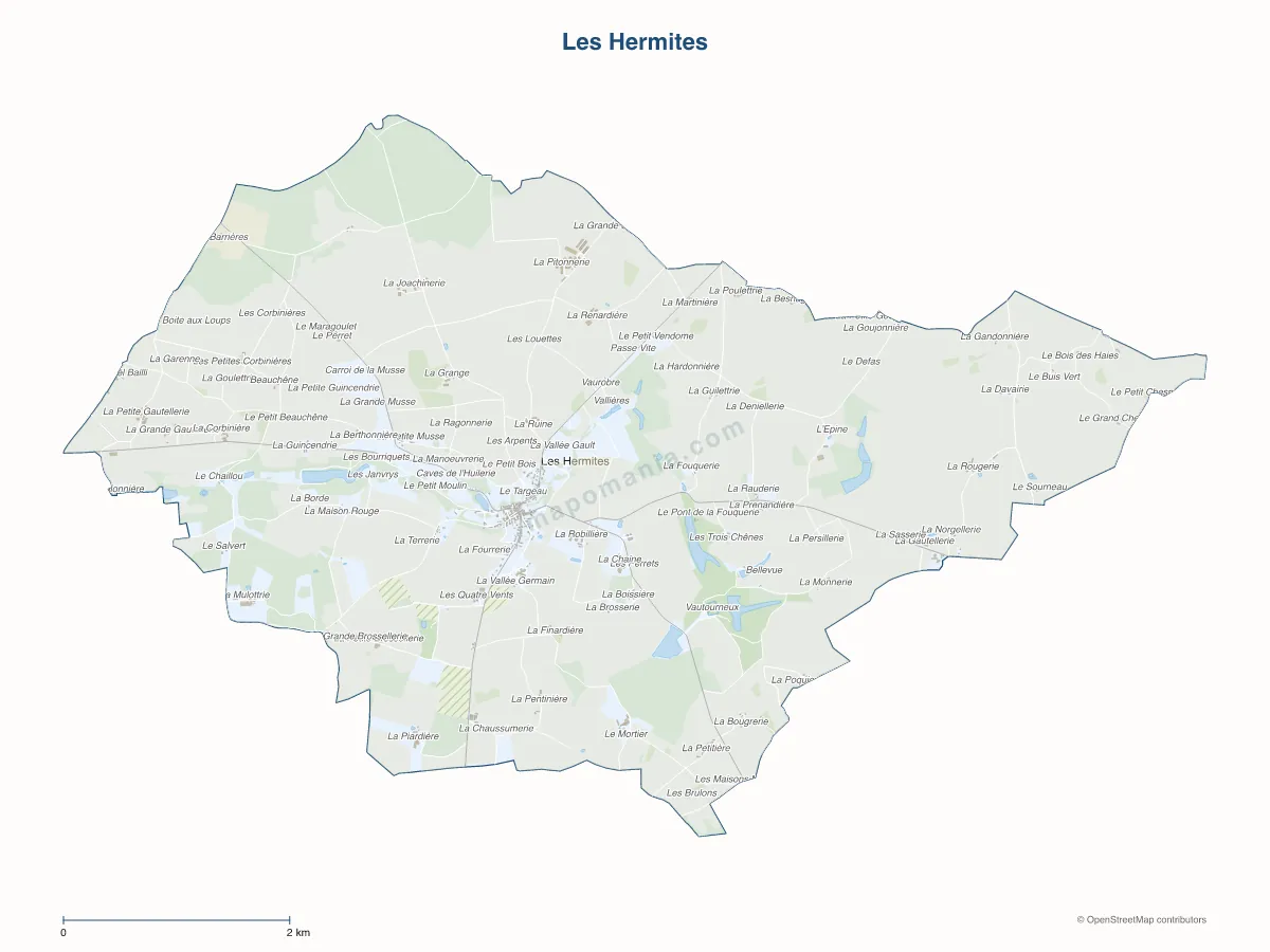 Carte de Les Hermites à personnaliser