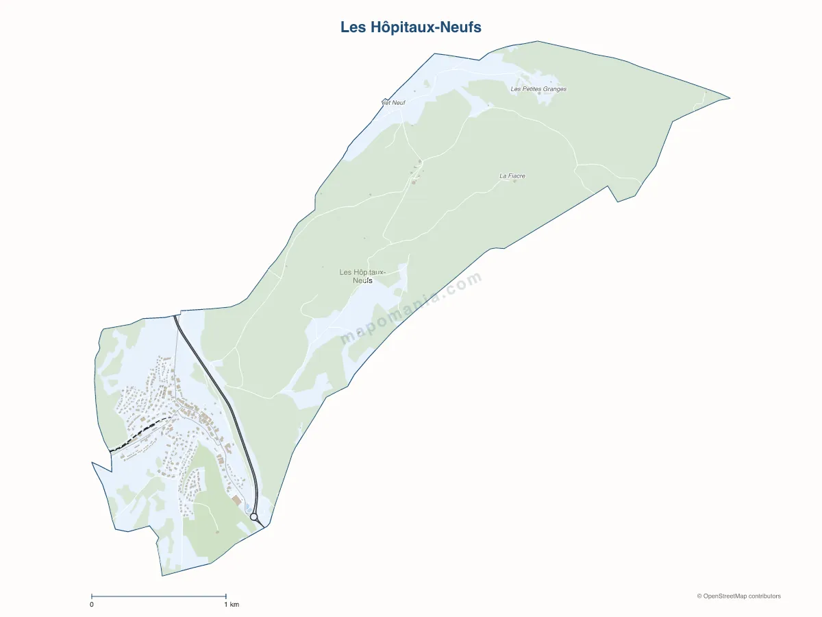 Carte de Les Hôpitaux-Neufs à personnaliser