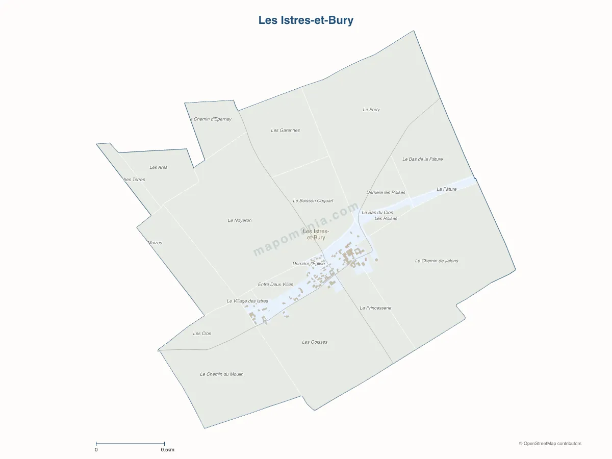 Carte de Les Istres-et-Bury à personnaliser