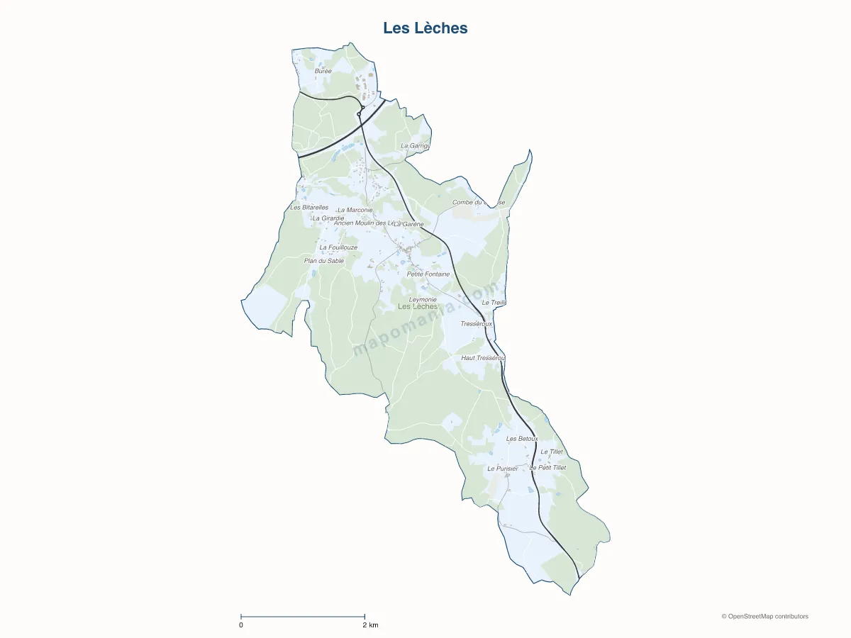 Carte de Les Lèches à personnaliser