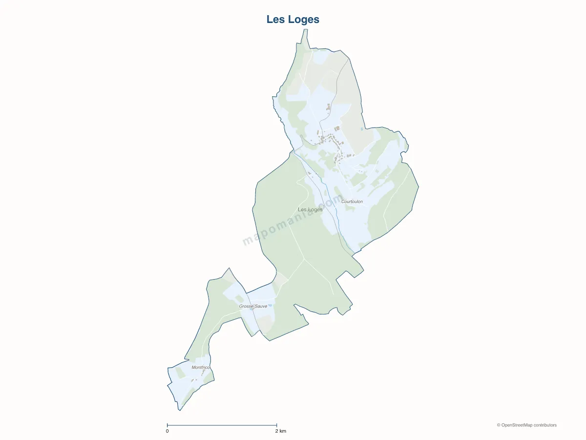 Carte de Les Loges à personnaliser
