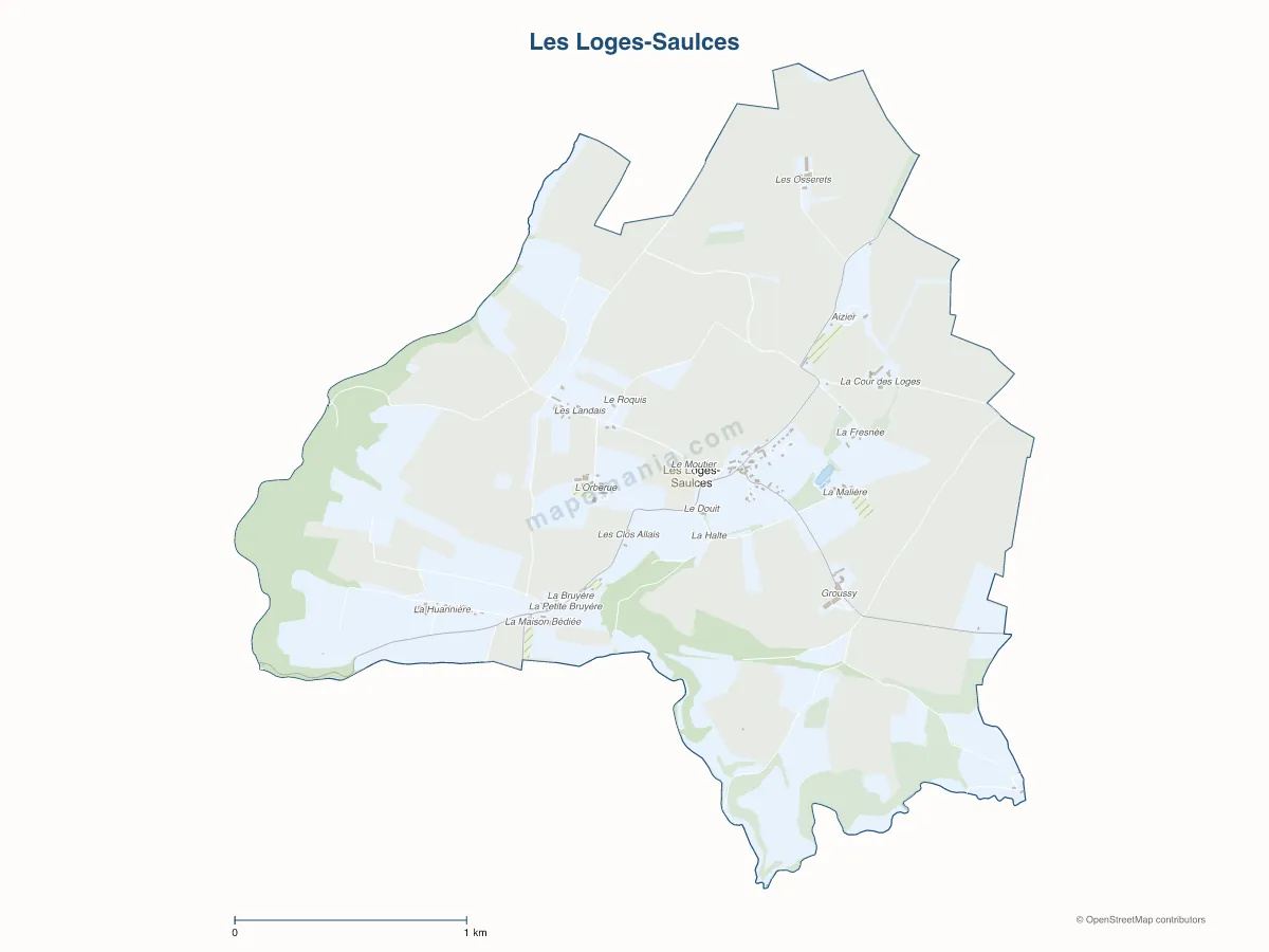 Carte de Les Loges-Saulces à personnaliser