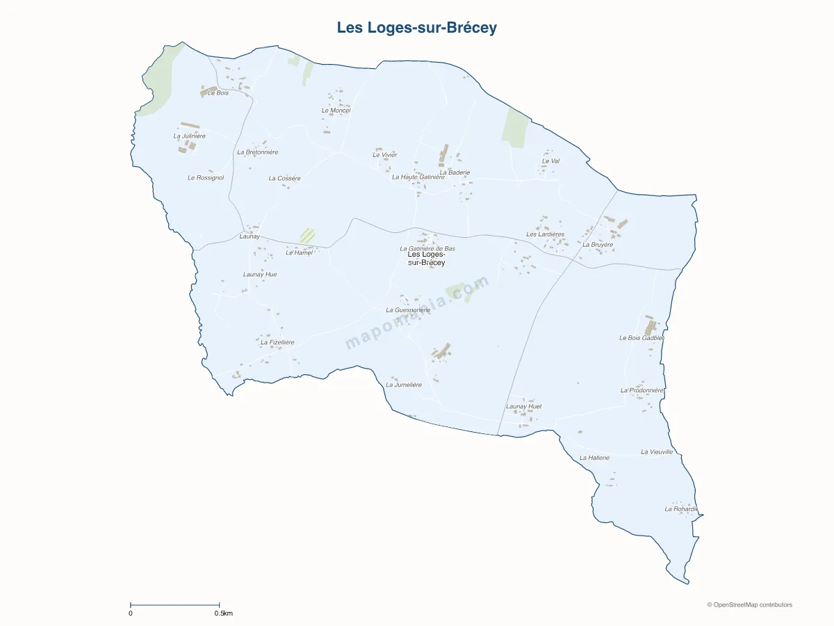 Carte de Les Loges-sur-Brécey à personnaliser