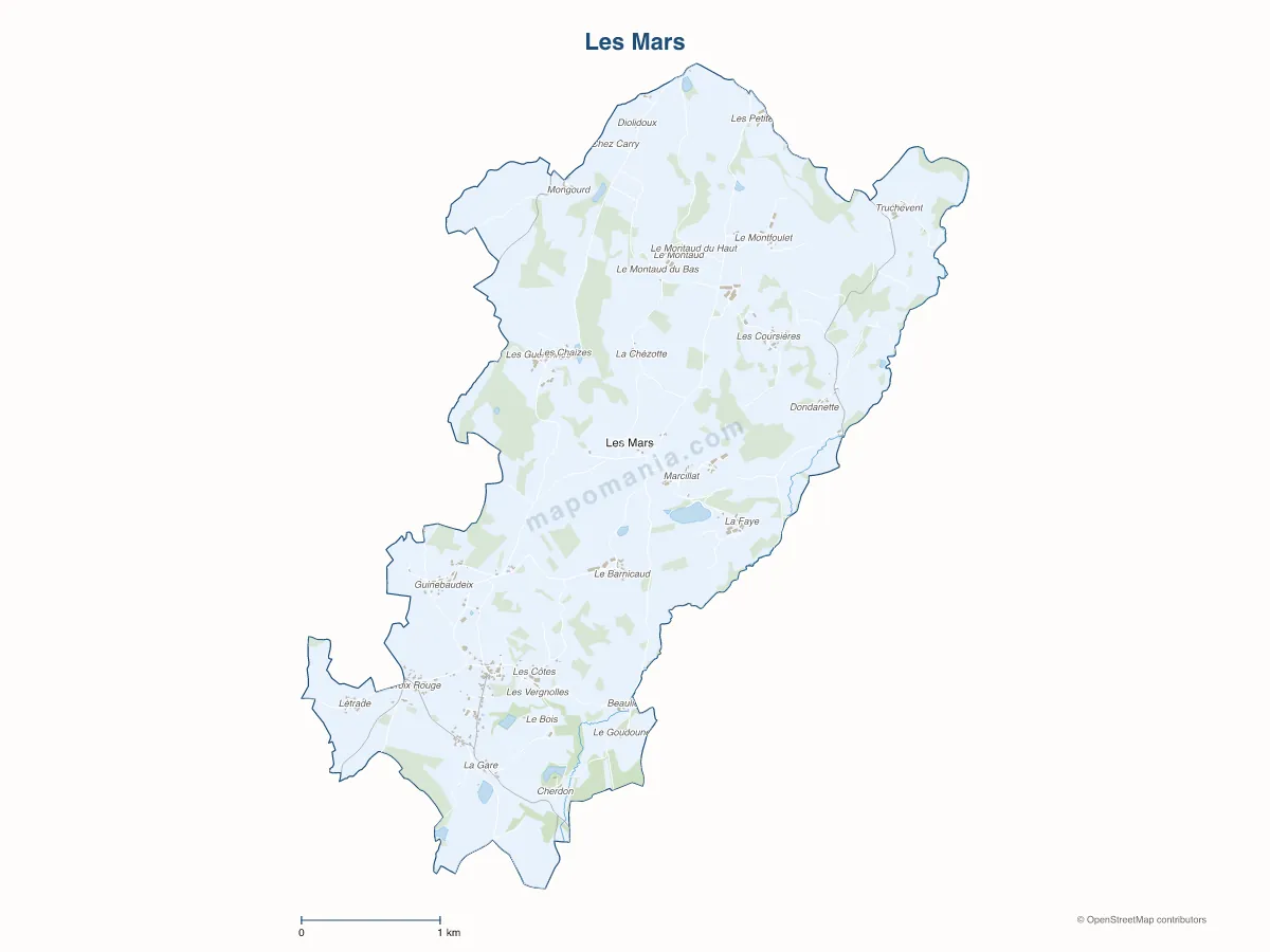 Carte de Les Mars à personnaliser