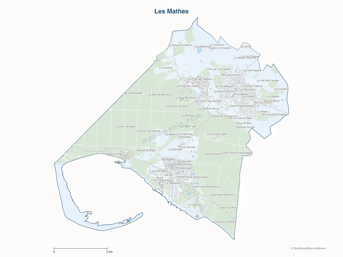 Carte de Les Mathes à personnaliser