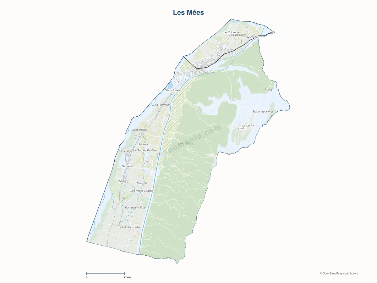 Carte de Les Mées à personnaliser