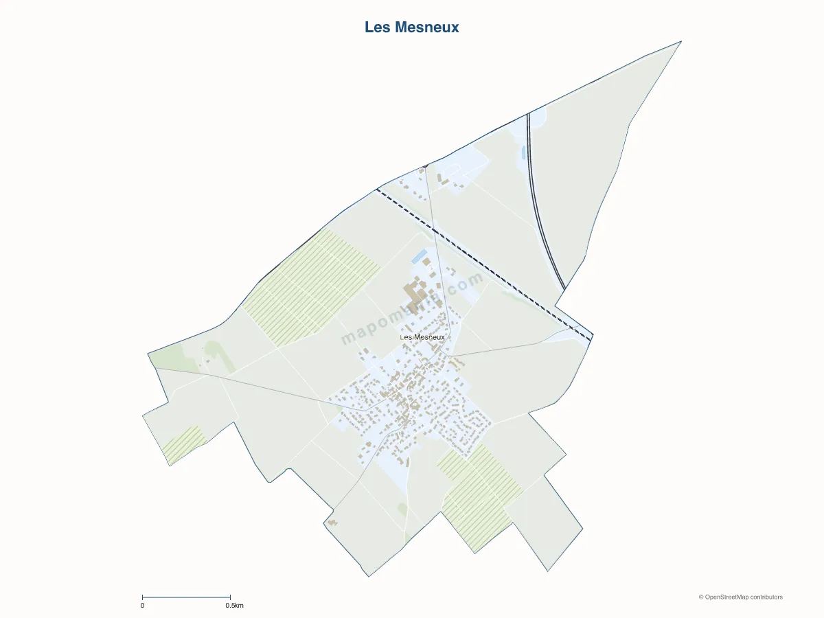 Carte de Les Mesneux à personnaliser