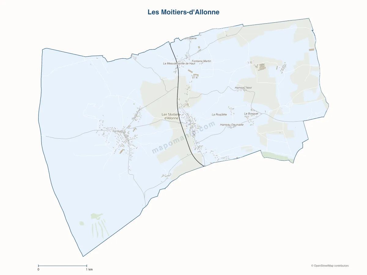Carte de Les Moitiers-d'Allonne à personnaliser