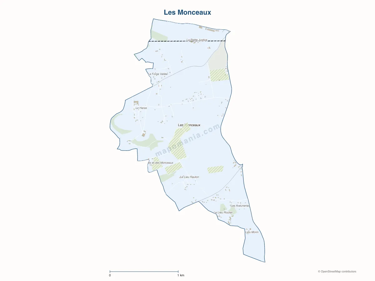 Carte de Les Monceaux à personnaliser