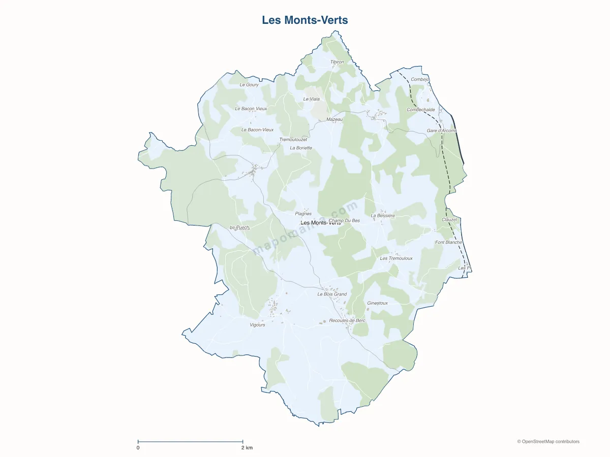 Carte de Les Monts-Verts à personnaliser