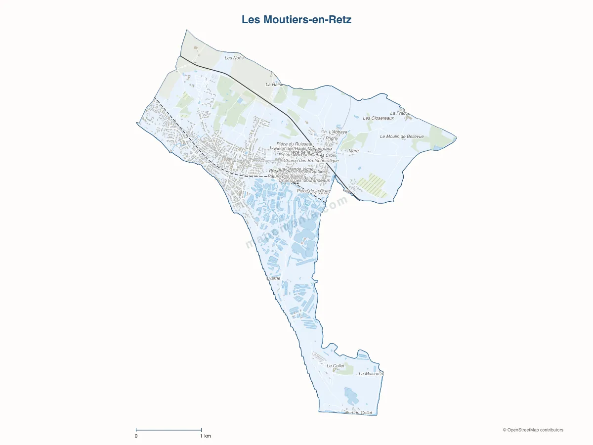 Carte de Les Moutiers-en-Retz à personnaliser