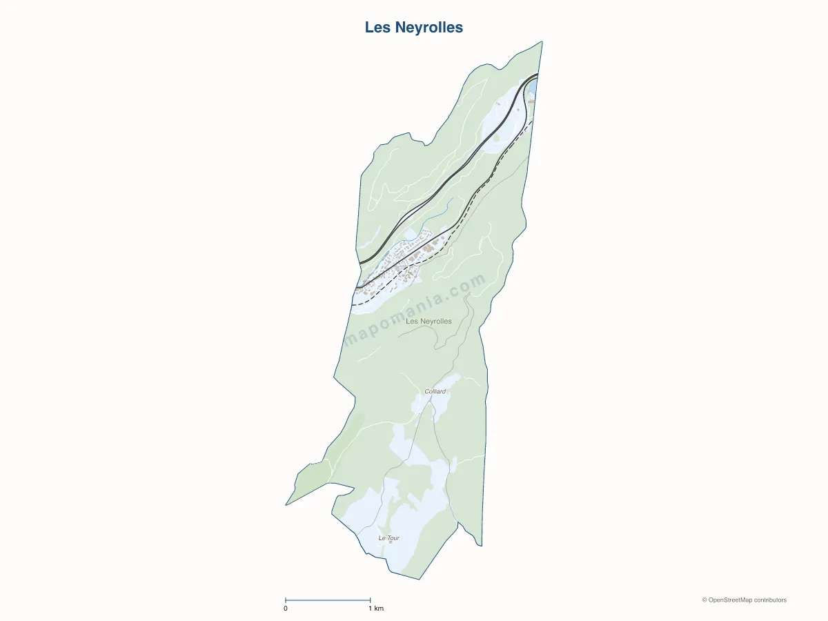 Carte de Les Neyrolles à personnaliser