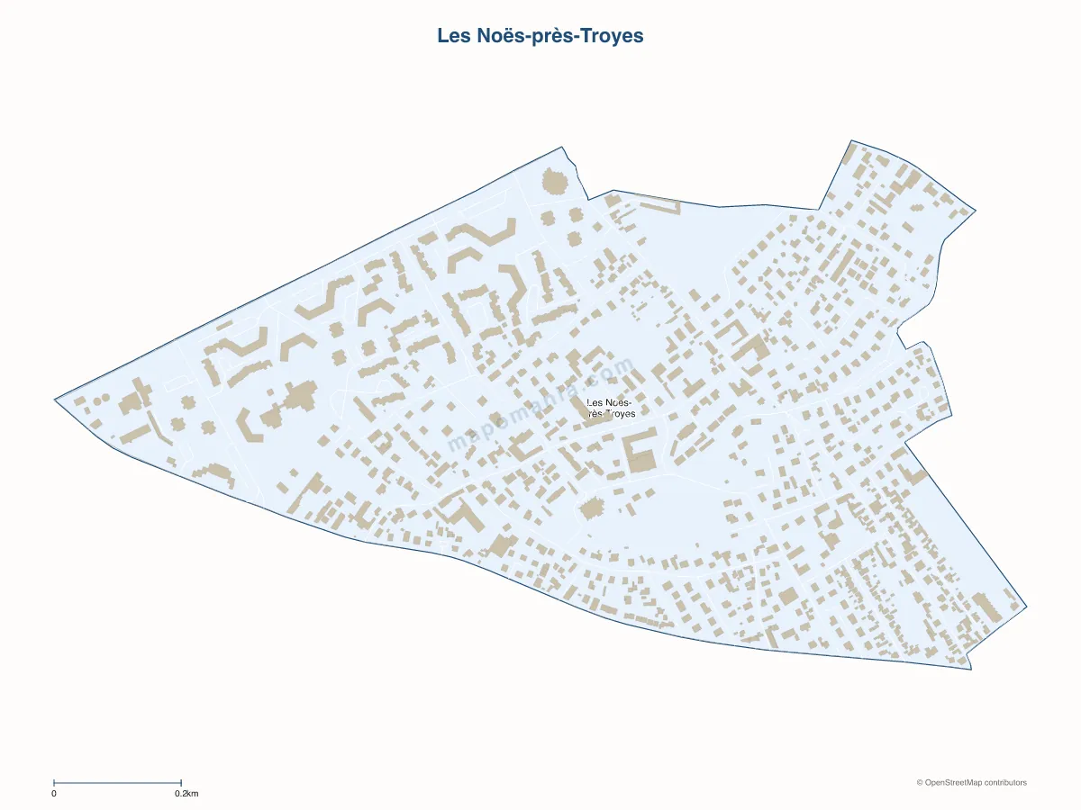 Carte de Les Noës-près-Troyes à personnaliser