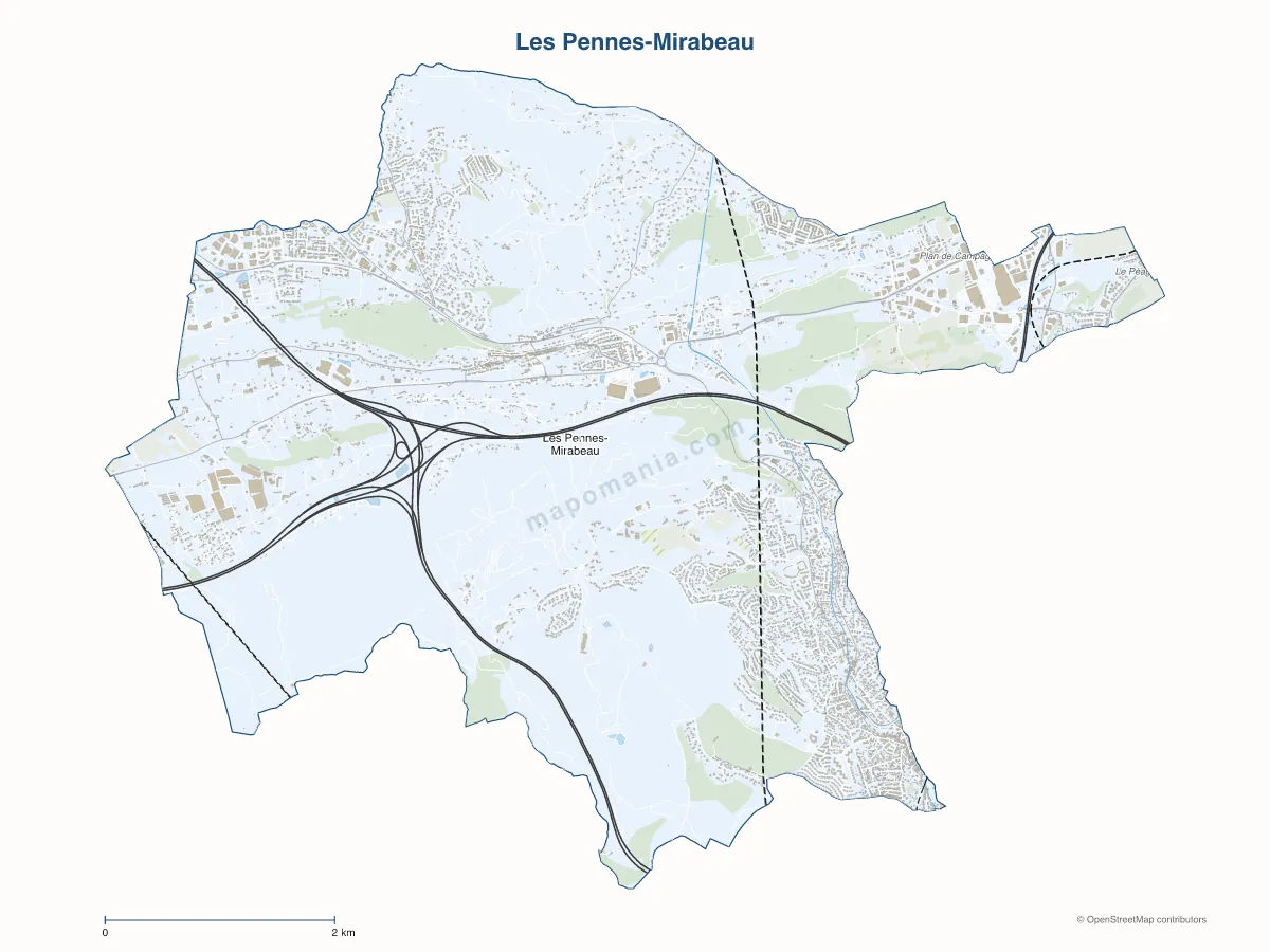 Carte de Les Pennes-Mirabeau à personnaliser