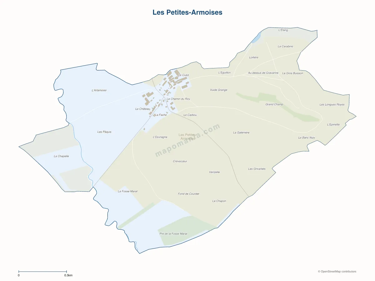 Carte de Les Petites-Armoises à personnaliser