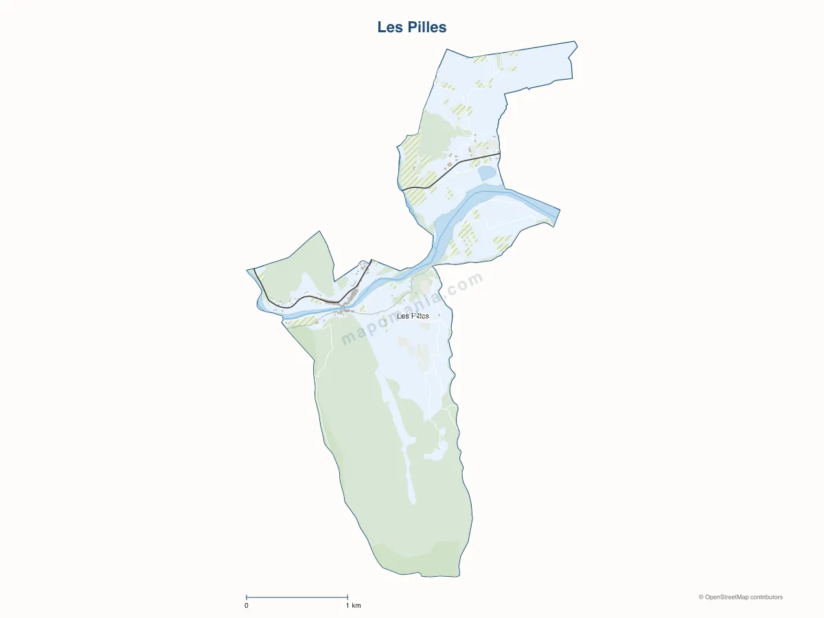 Carte de Les Pilles à personnaliser