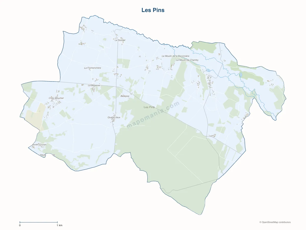 Carte de Les Pins à personnaliser
