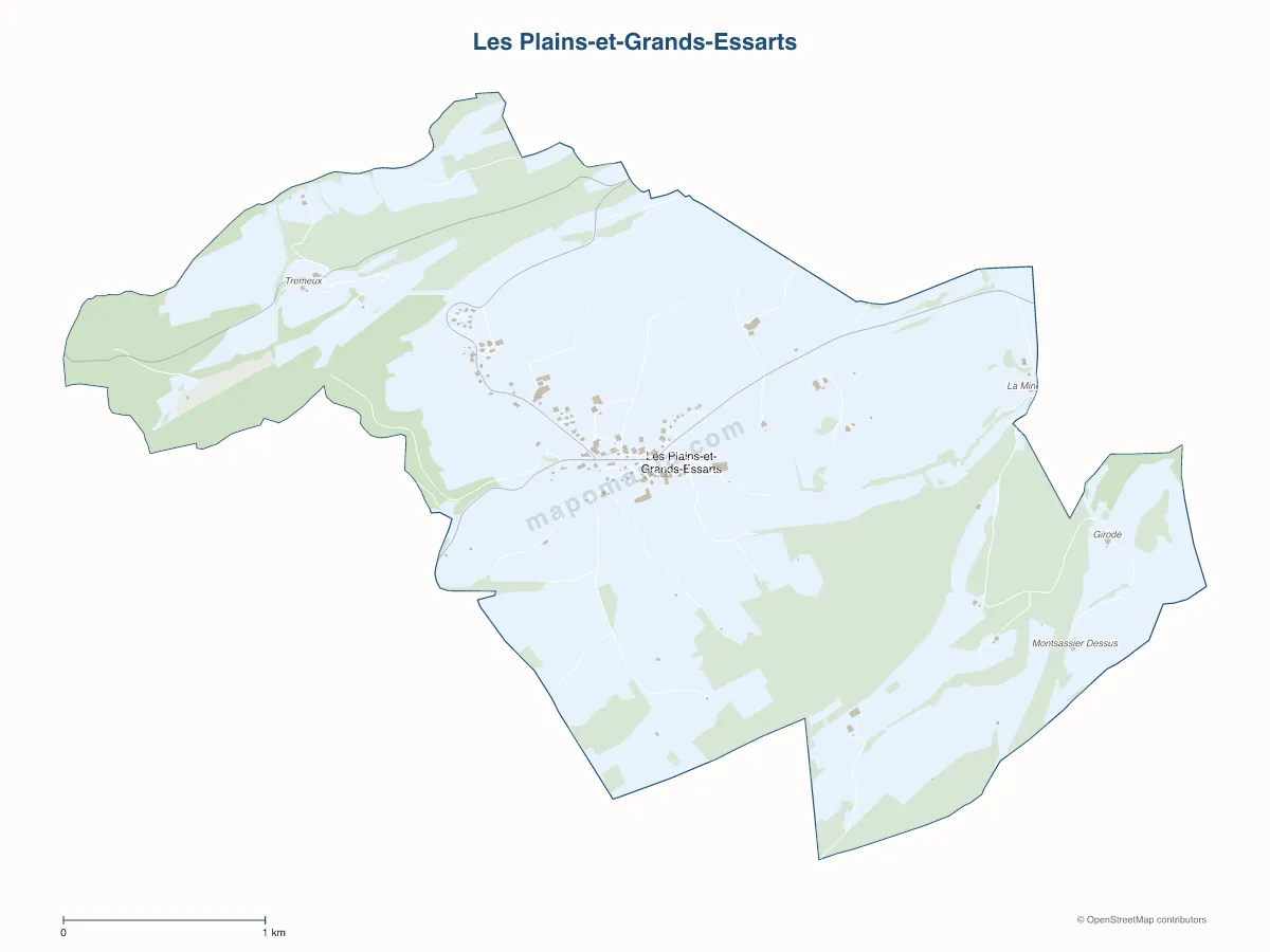 Carte de Les Plains-et-Grands-Essarts à personnaliser