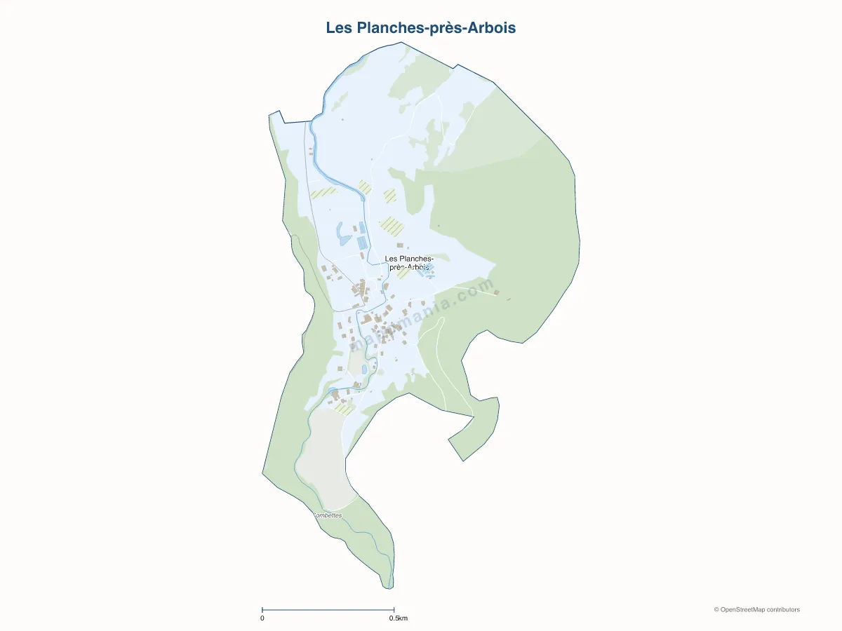 Carte de Les Planches-près-Arbois à personnaliser