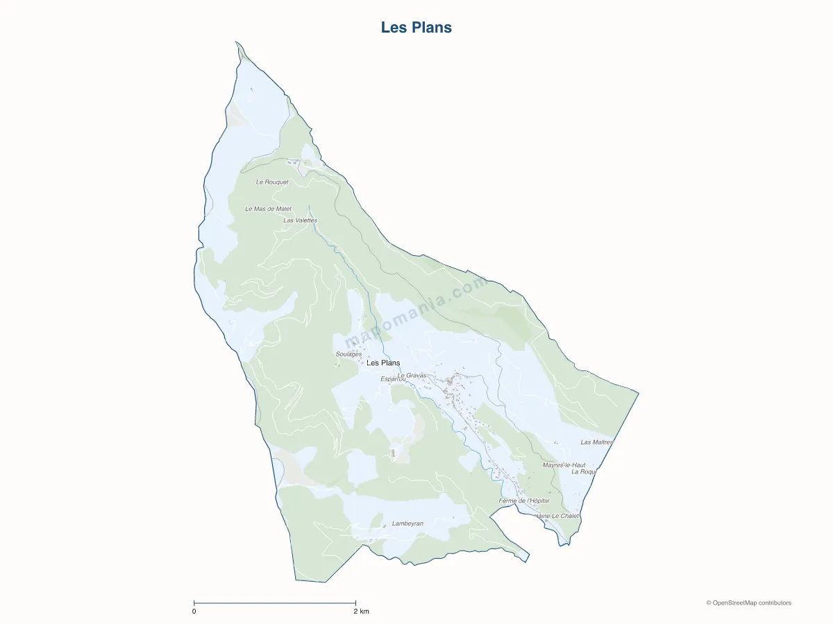Carte de Les Plans à personnaliser