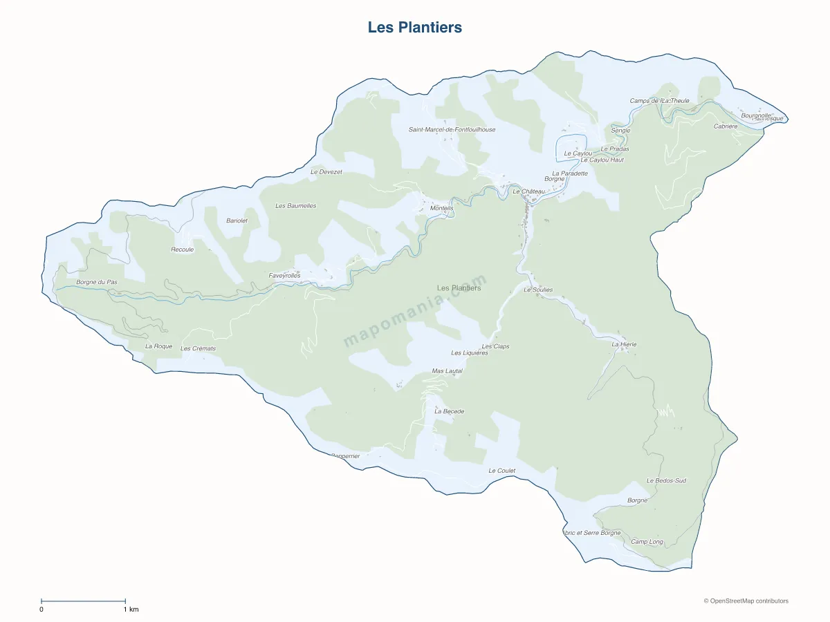 Carte de Les Plantiers à personnaliser