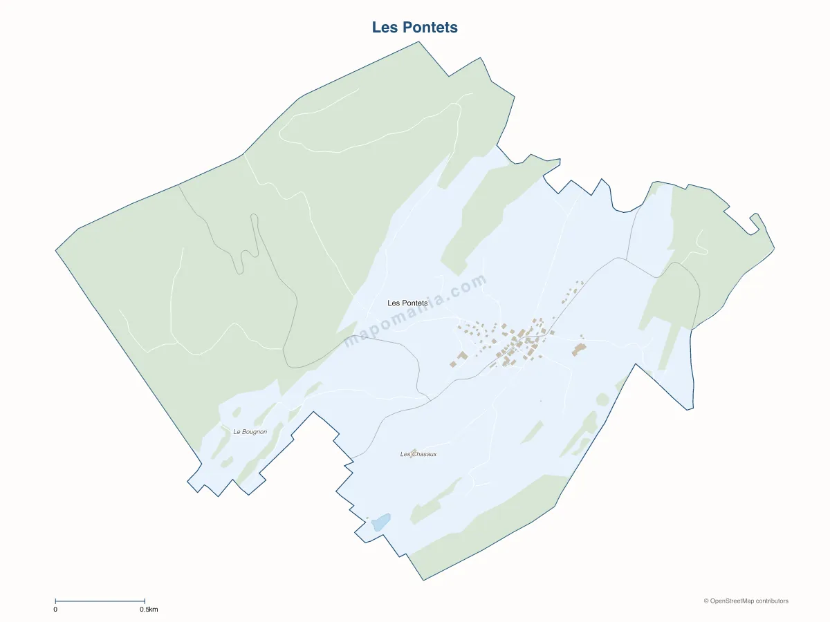Carte de Les Pontets à personnaliser