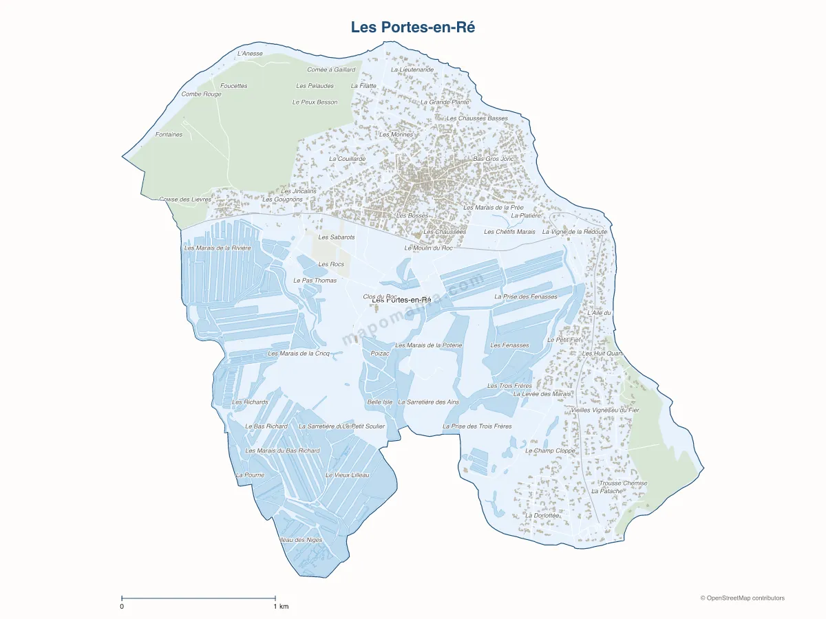 Carte de Les Portes-en-Ré à personnaliser
