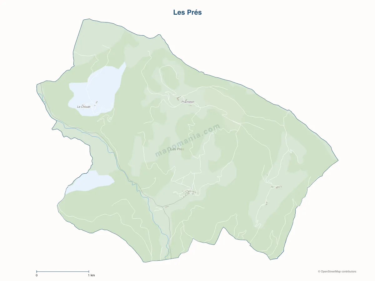 Carte de Les Prés à personnaliser