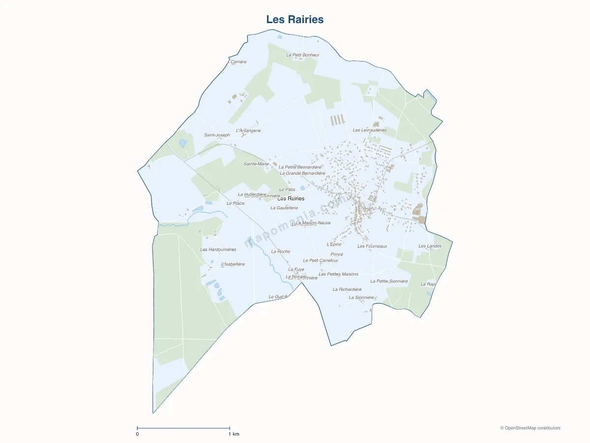 Carte de Les Rairies à personnaliser