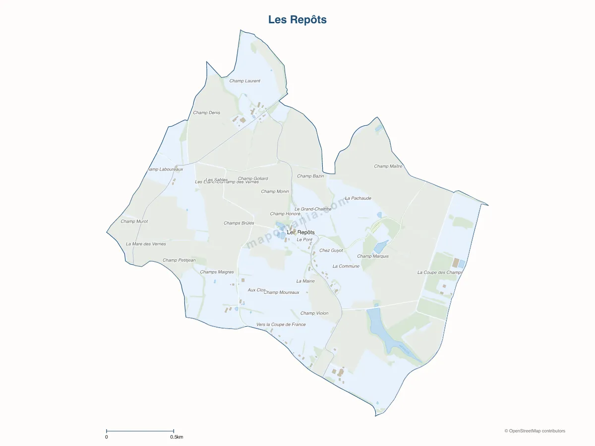 Carte de Les Repôts à personnaliser