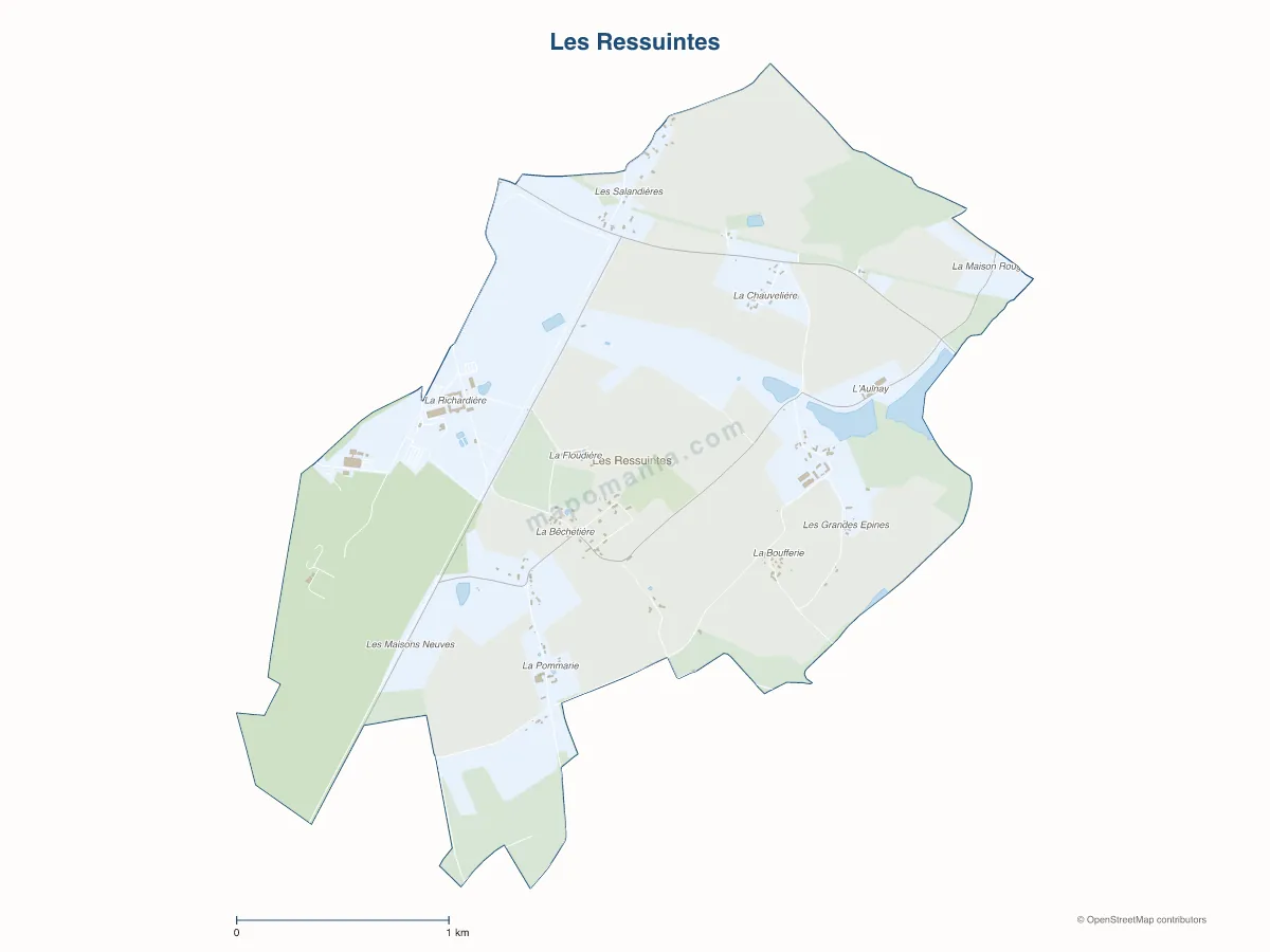 Carte de Les Ressuintes à personnaliser