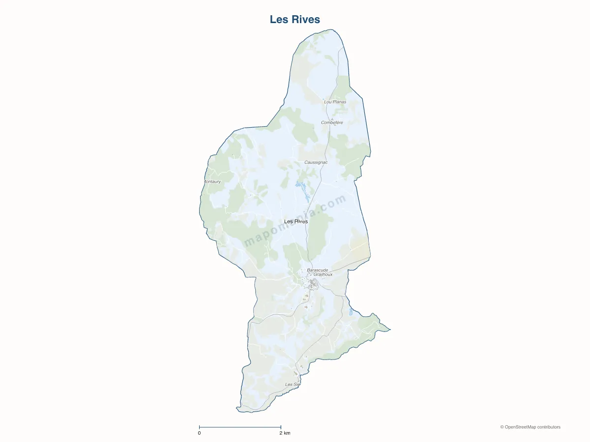 Carte de Les Rives à personnaliser