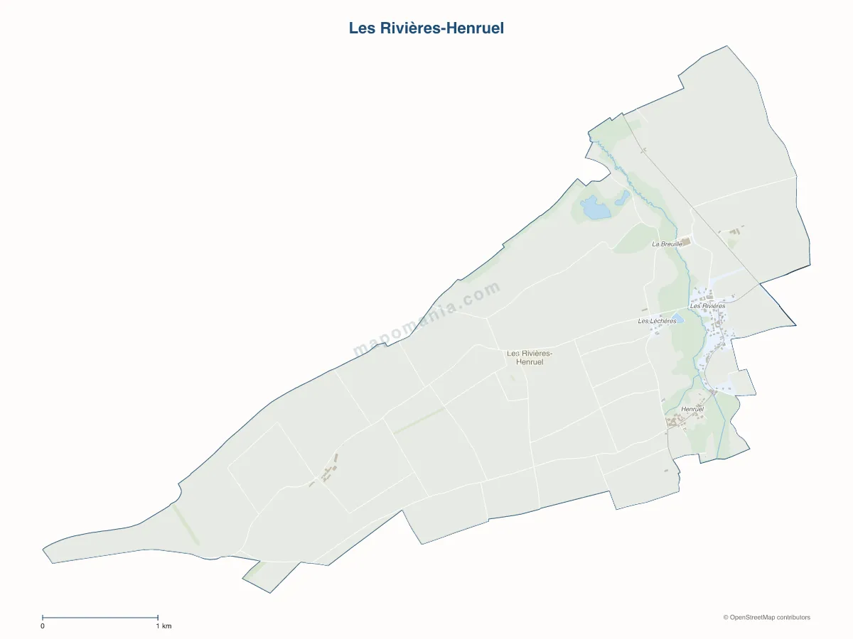 Carte de Les Rivières-Henruel à personnaliser