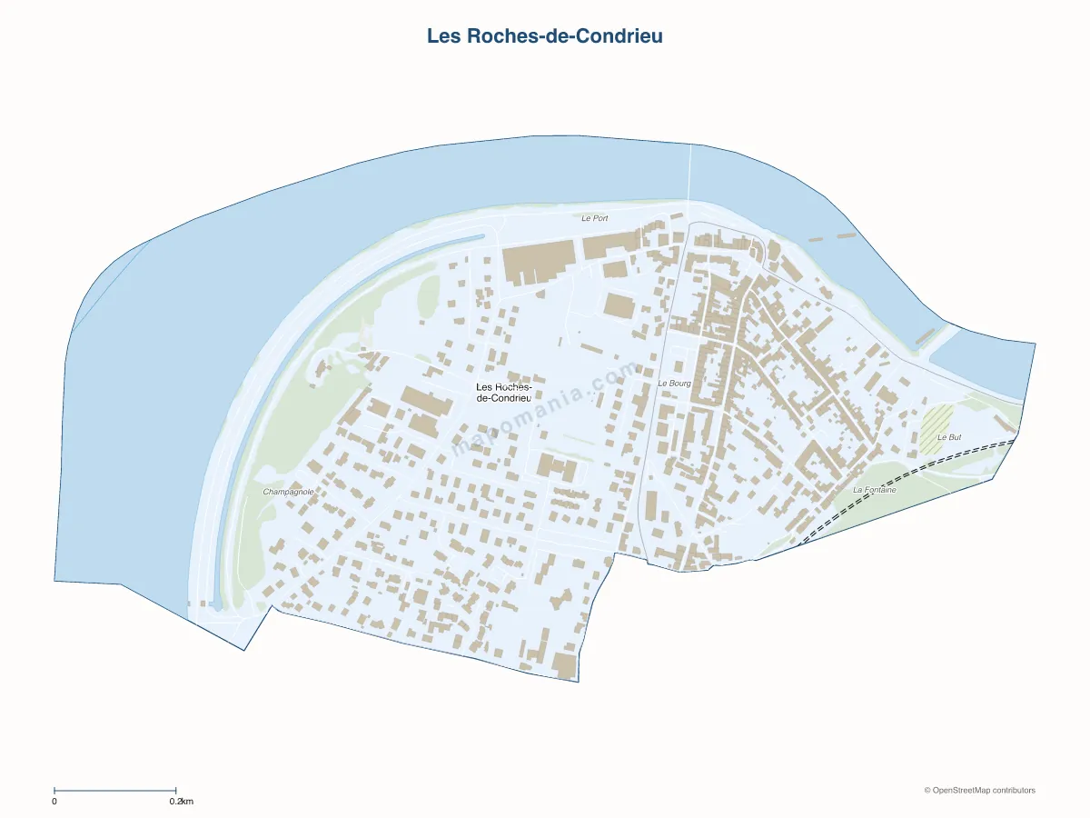 Carte de Les Roches-de-Condrieu à personnaliser