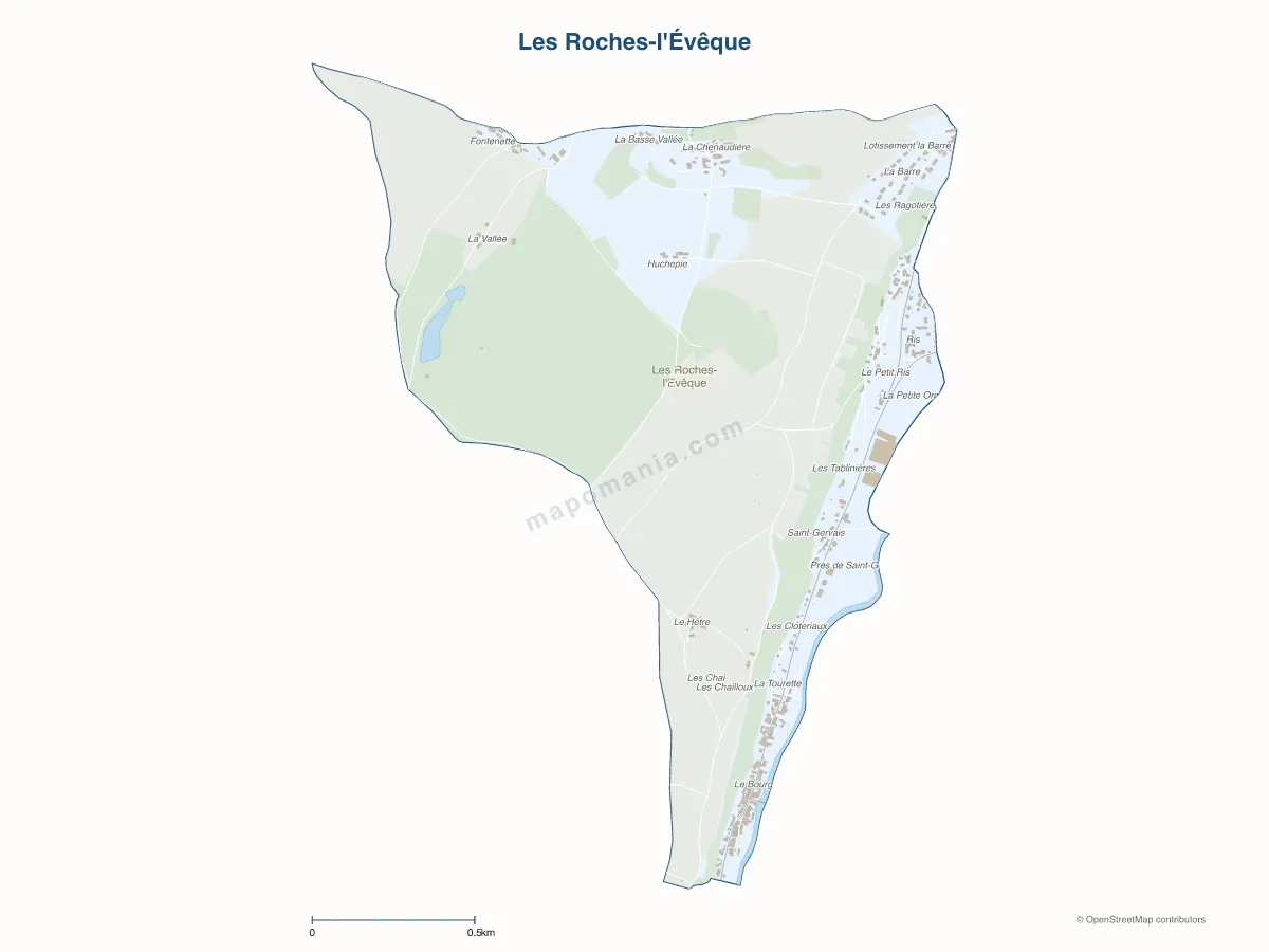 Carte de Les Roches-l'Évêque à personnaliser