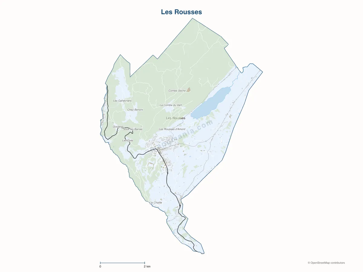Carte de Les Rousses à personnaliser