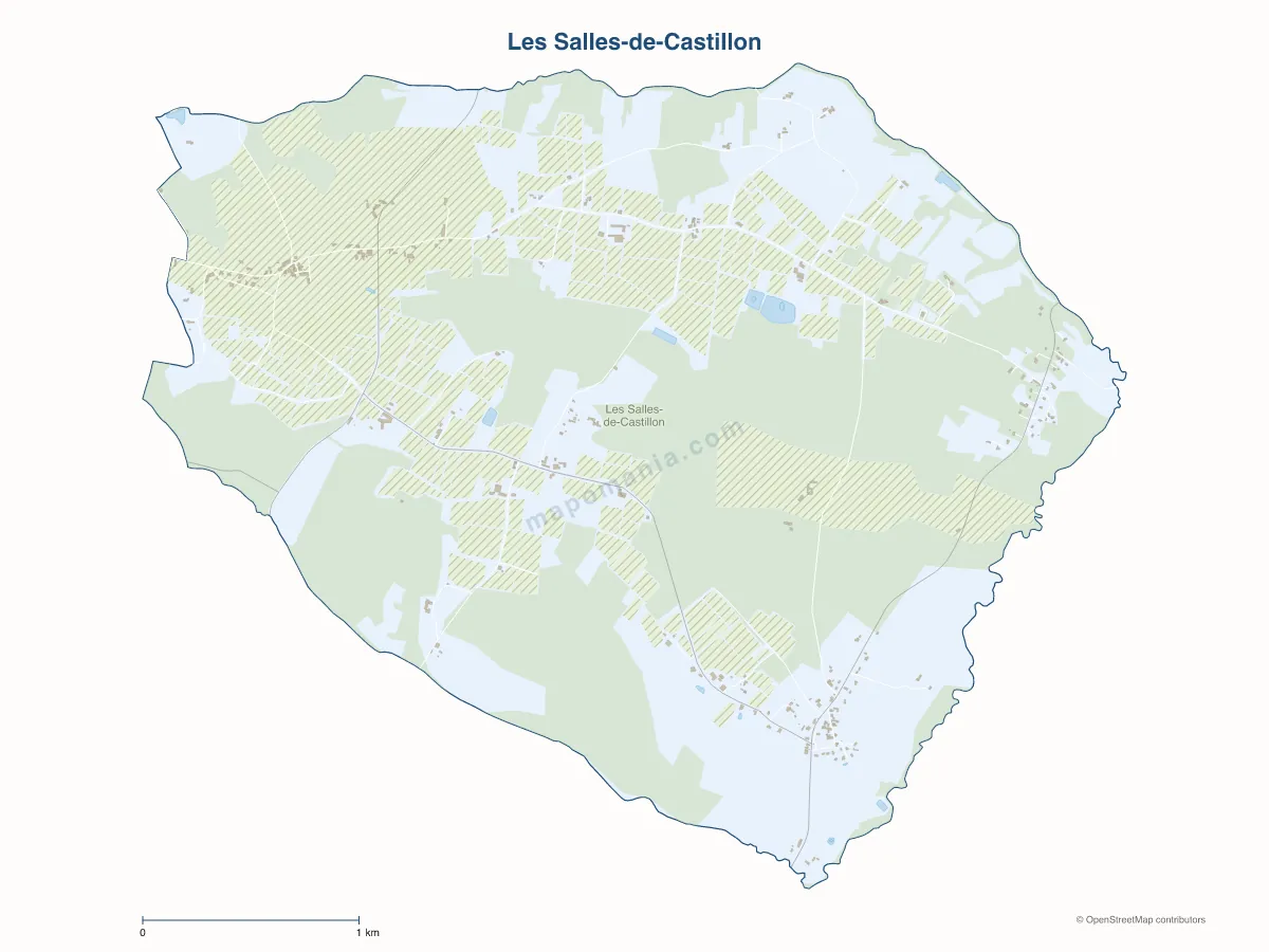 Carte de Les Salles-de-Castillon à personnaliser