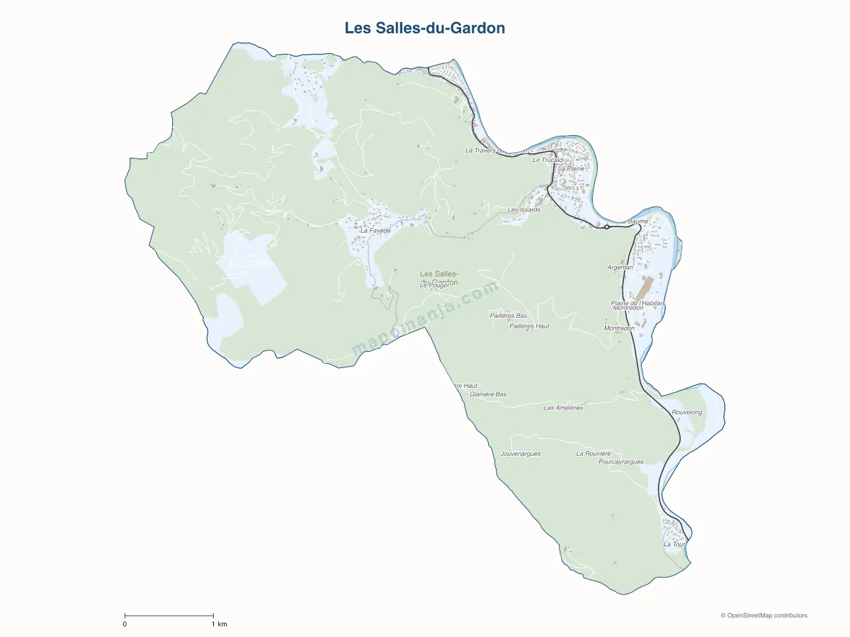 Carte de Les Salles-du-Gardon à personnaliser