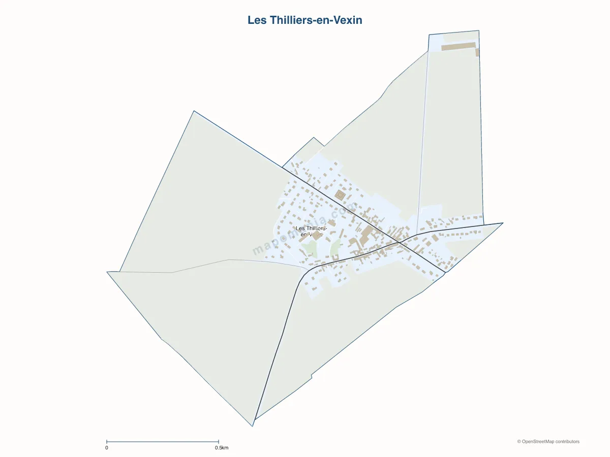 Carte de Les Thilliers-en-Vexin à personnaliser