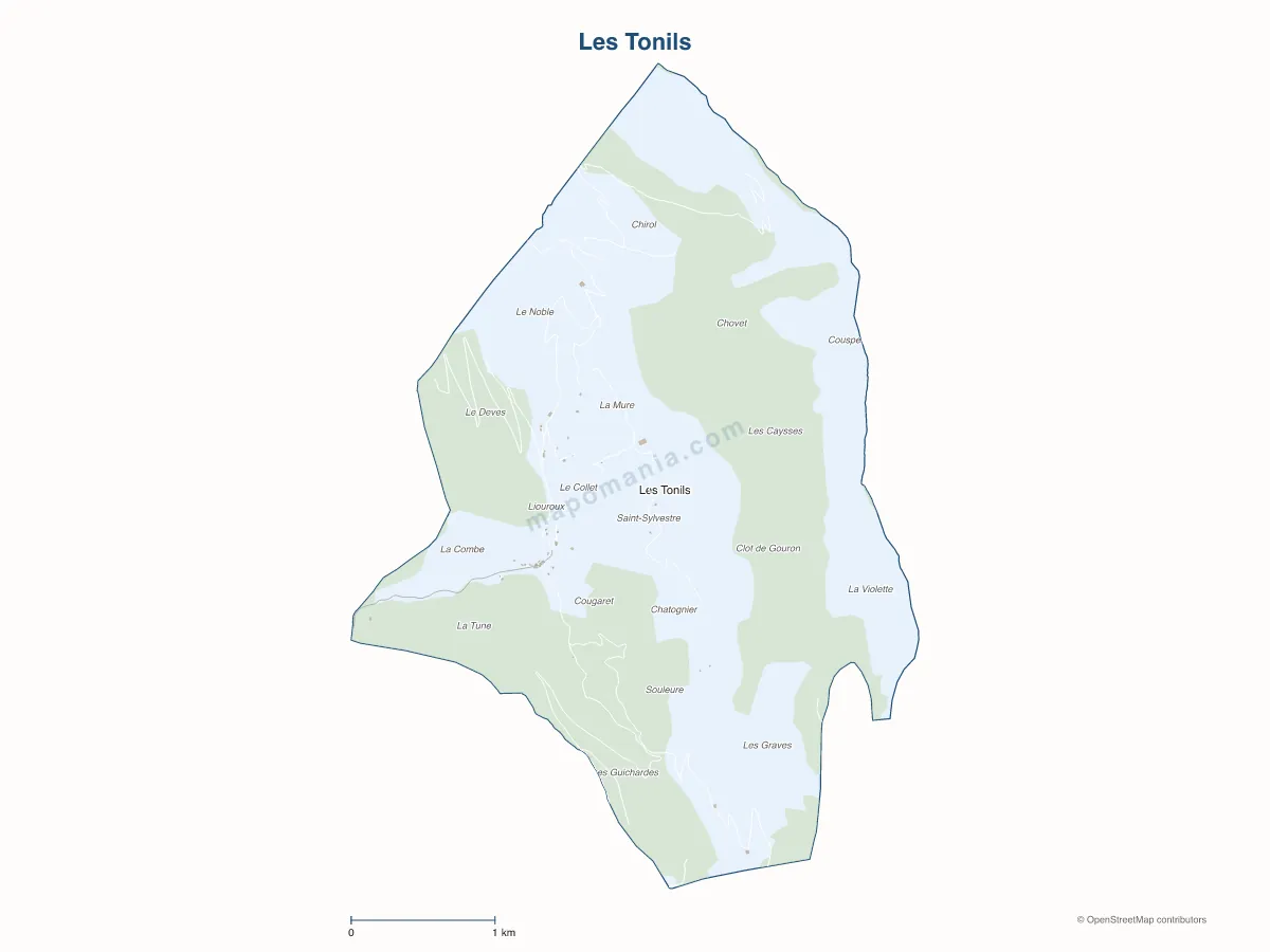 Carte de Les Tonils à personnaliser