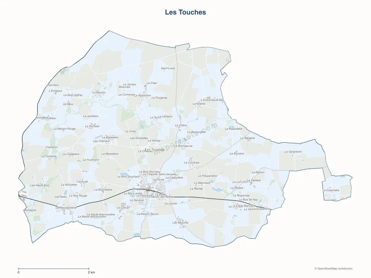Carte de Les Touches à personnaliser